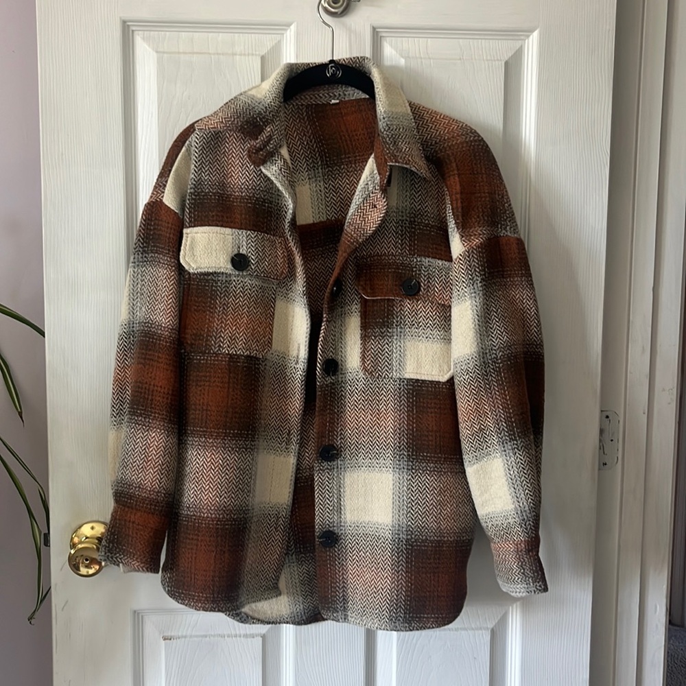 size small, plaid women’s coat